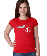 Nebraska Cornhuskers Volleyball "Huskers Huskers Huskers" Youth Girls Tee Shirt