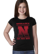 Nebraska Cornhuskers "Nebraska N GO BIG RED" Youth Girls Tee Shirt
