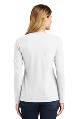 Women's South Dakota Coyotes Long Sleeve V-Neck Tee Shirt - Red Glitter Script Coyotes
