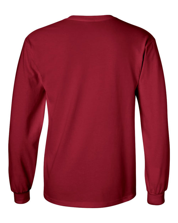 Iowa State Cyclones Long Sleeve Tee Shirt - Primary Logo Black on Cardinal