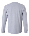 Omaha Mavericks Long Sleeve Tee Shirt - Omaha Mavericks with Bull and Primary Logo on Gray