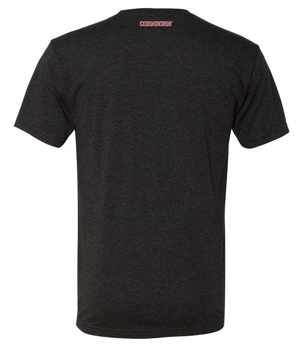 Nebraska Husker Tee Shirt Premium Tri-Blend - Script Blackshirts THROW THE BONES